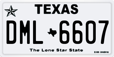 TX license plate DML6607