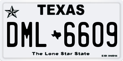 TX license plate DML6609