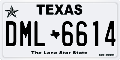 TX license plate DML6614