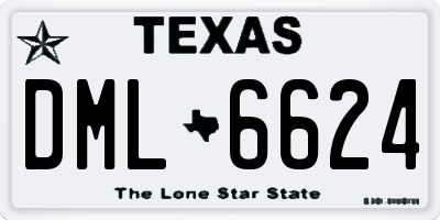 TX license plate DML6624