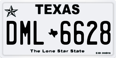 TX license plate DML6628