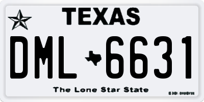 TX license plate DML6631