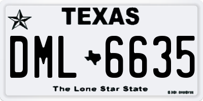 TX license plate DML6635