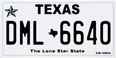 TX license plate DML6640