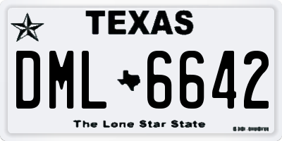 TX license plate DML6642