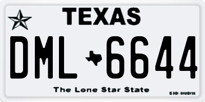 TX license plate DML6644