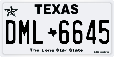 TX license plate DML6645
