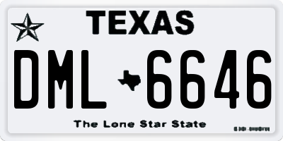 TX license plate DML6646