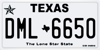 TX license plate DML6650