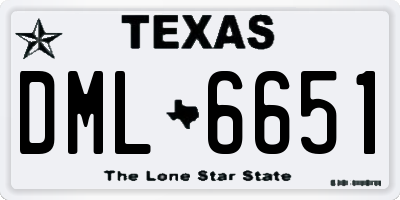 TX license plate DML6651
