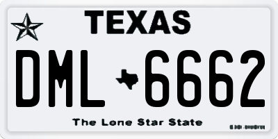 TX license plate DML6662