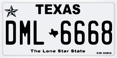 TX license plate DML6668