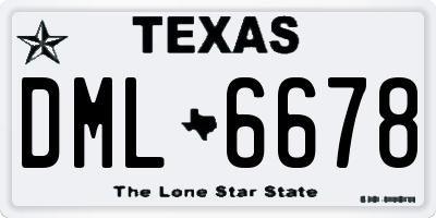 TX license plate DML6678