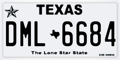 TX license plate DML6684