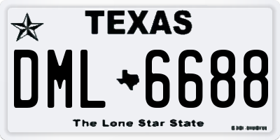 TX license plate DML6688