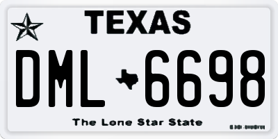 TX license plate DML6698