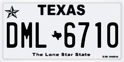 TX license plate DML6710