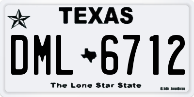 TX license plate DML6712