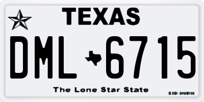TX license plate DML6715