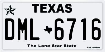 TX license plate DML6716