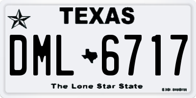 TX license plate DML6717