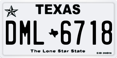TX license plate DML6718