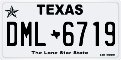 TX license plate DML6719
