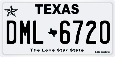 TX license plate DML6720