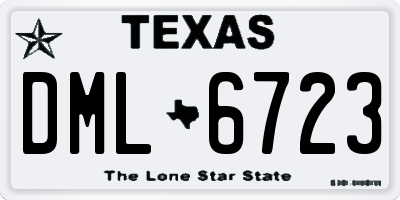 TX license plate DML6723