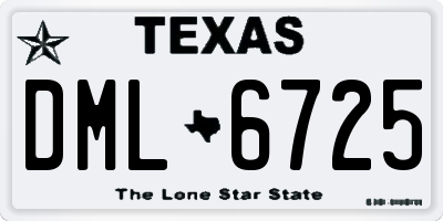 TX license plate DML6725