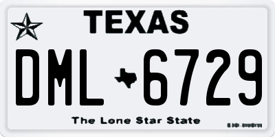 TX license plate DML6729