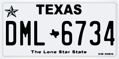 TX license plate DML6734