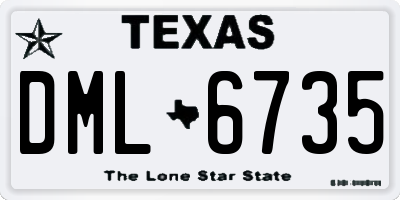 TX license plate DML6735
