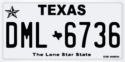 TX license plate DML6736