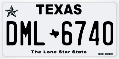 TX license plate DML6740