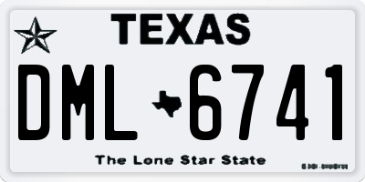 TX license plate DML6741