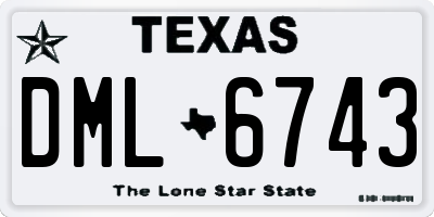 TX license plate DML6743