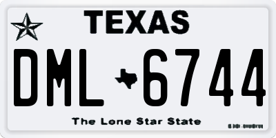 TX license plate DML6744
