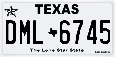 TX license plate DML6745