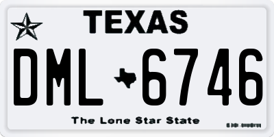 TX license plate DML6746