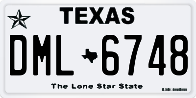 TX license plate DML6748