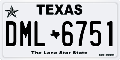 TX license plate DML6751