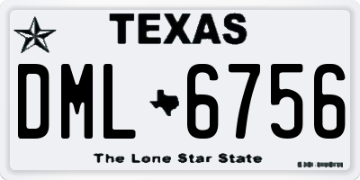 TX license plate DML6756
