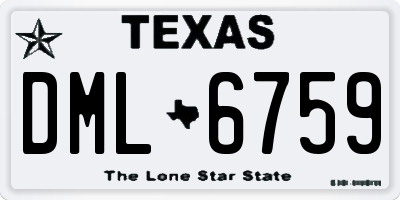 TX license plate DML6759
