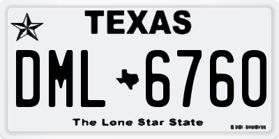 TX license plate DML6760
