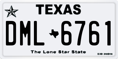 TX license plate DML6761