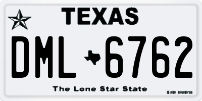 TX license plate DML6762