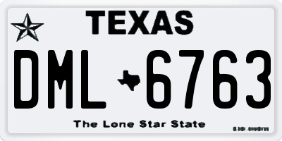 TX license plate DML6763