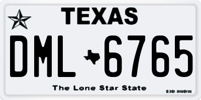 TX license plate DML6765