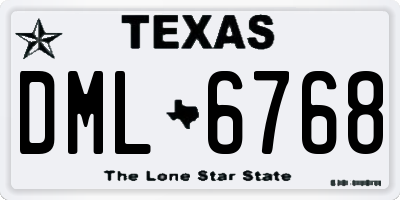 TX license plate DML6768